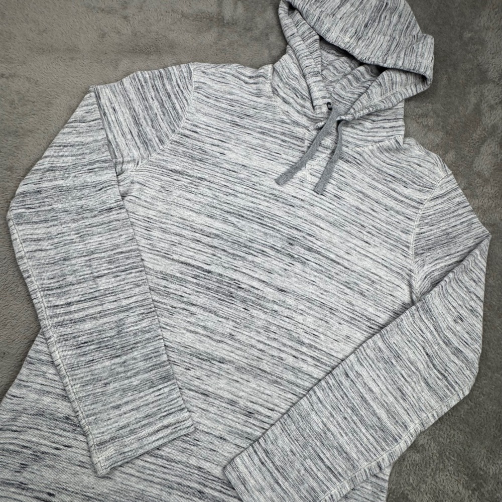 Banana Republic Hoodie Mens Large Tall Grey Space Dye Excellent Pullover Knit